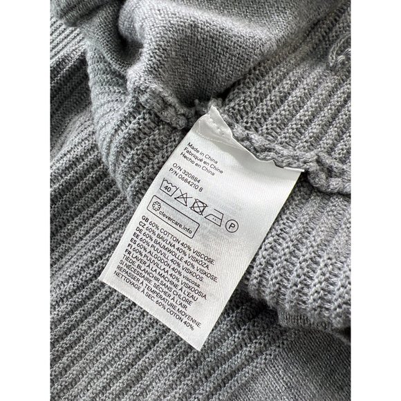 H&M Basic Open Front Ribbed Cardigan Sweater Womens XS Gray Cotton Viscose Soft - Picture 4 of 7